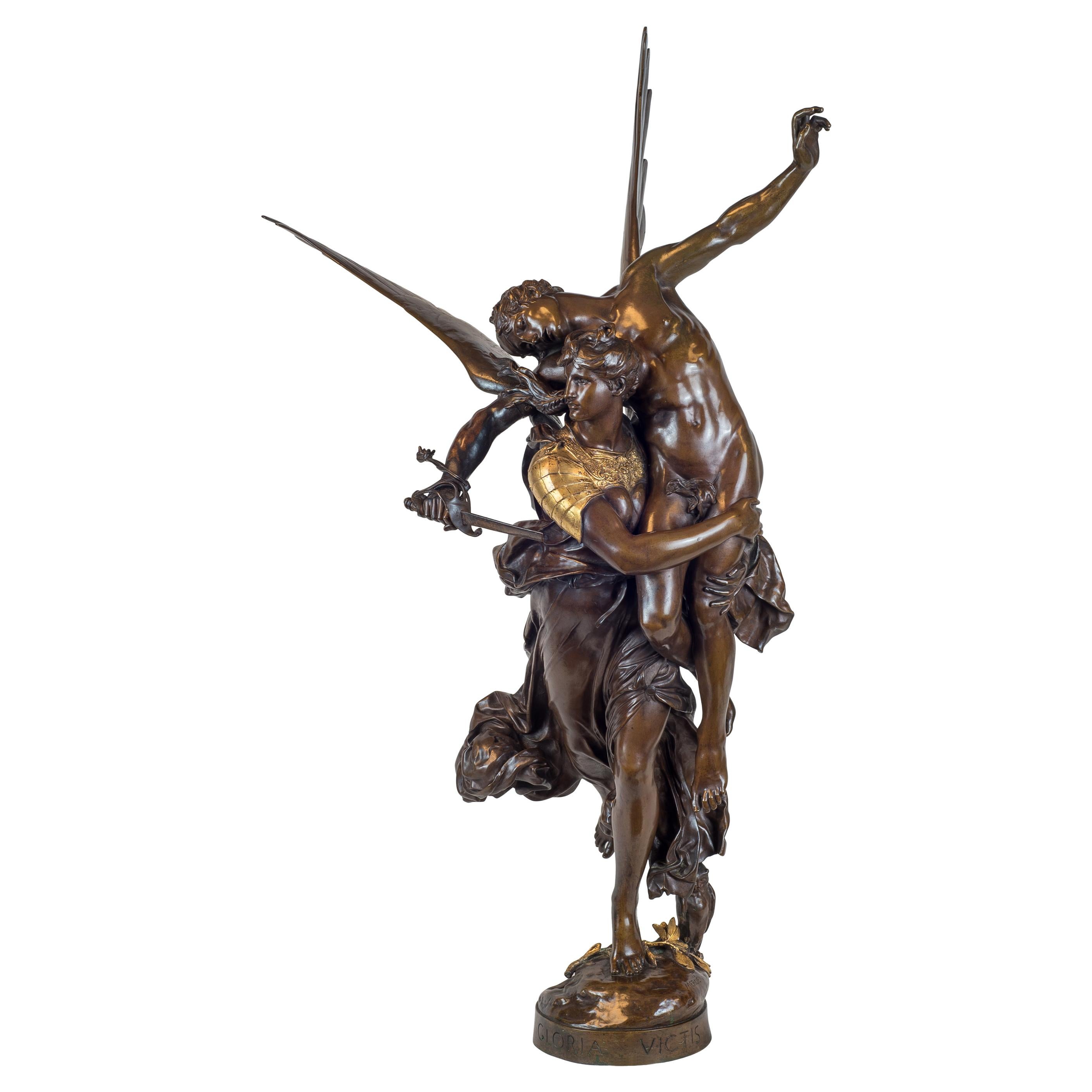 Exceptional 19th Century French Bronze Group of Gloria Victis by Antonin Mercié