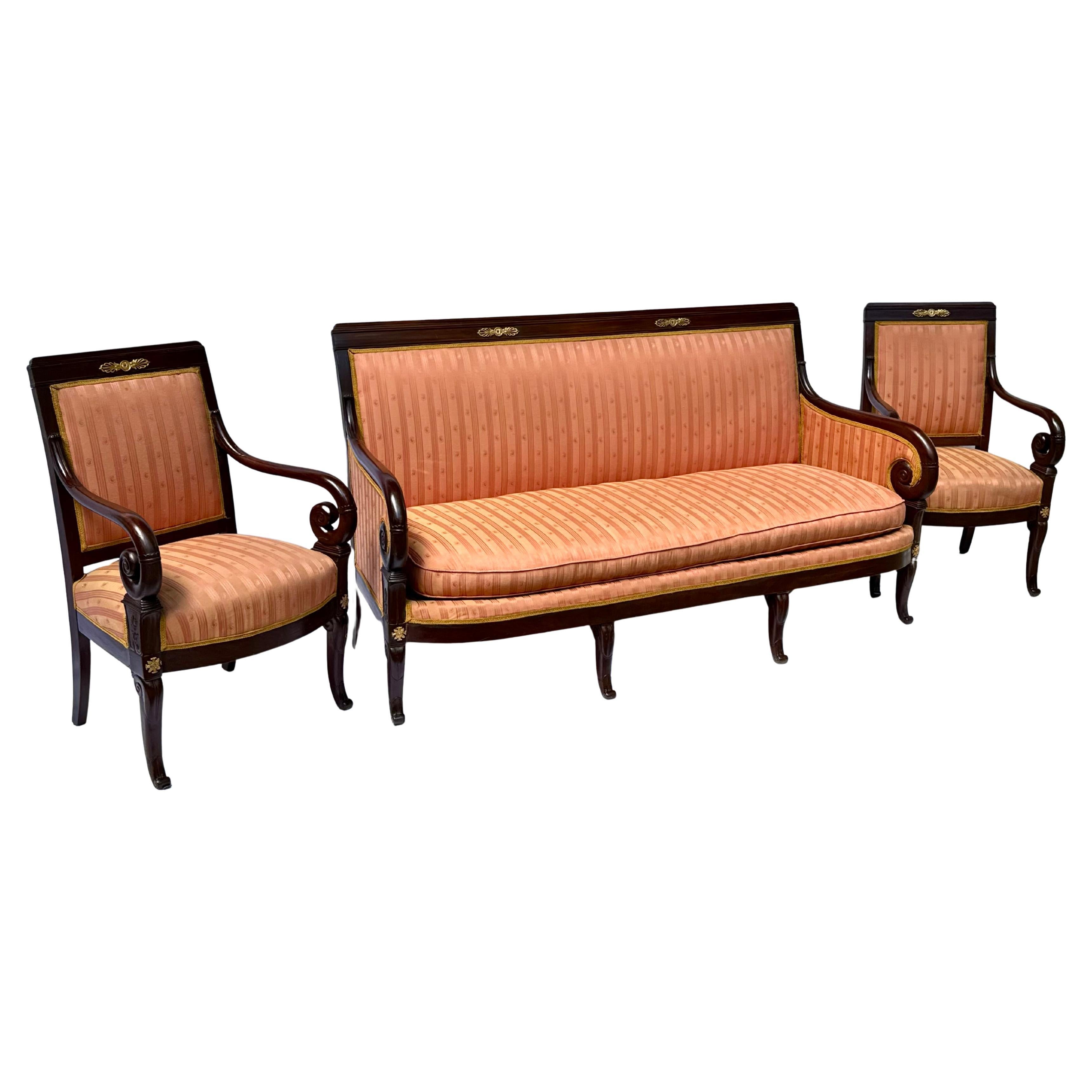 Exceptional 19th-Century French Empire Salon Set Stamped Maigret