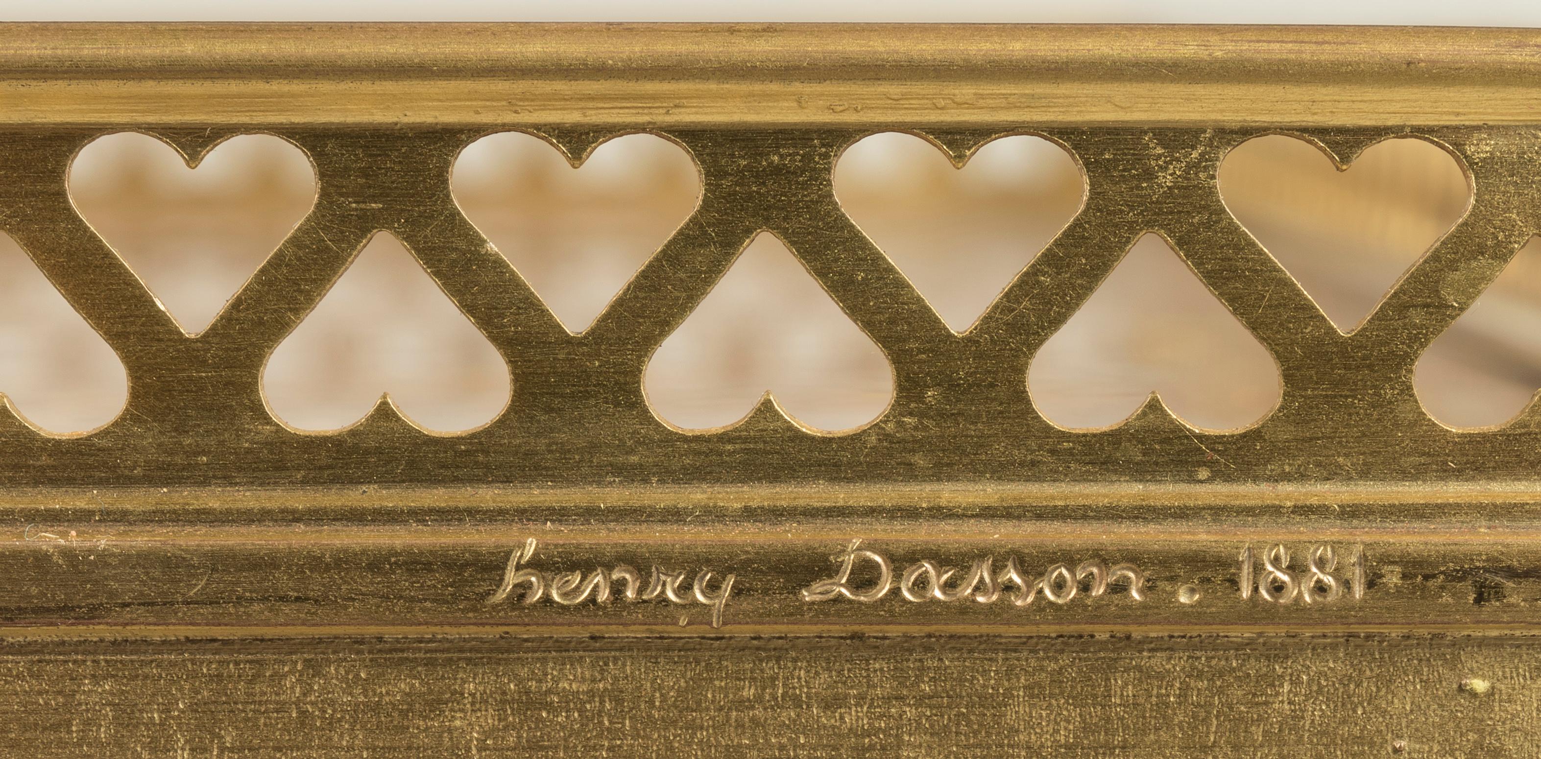 Bronze doré Exceptionnelle table française du 19ème siècle en acajou avec plateau en marbre par Henry Dasson en vente