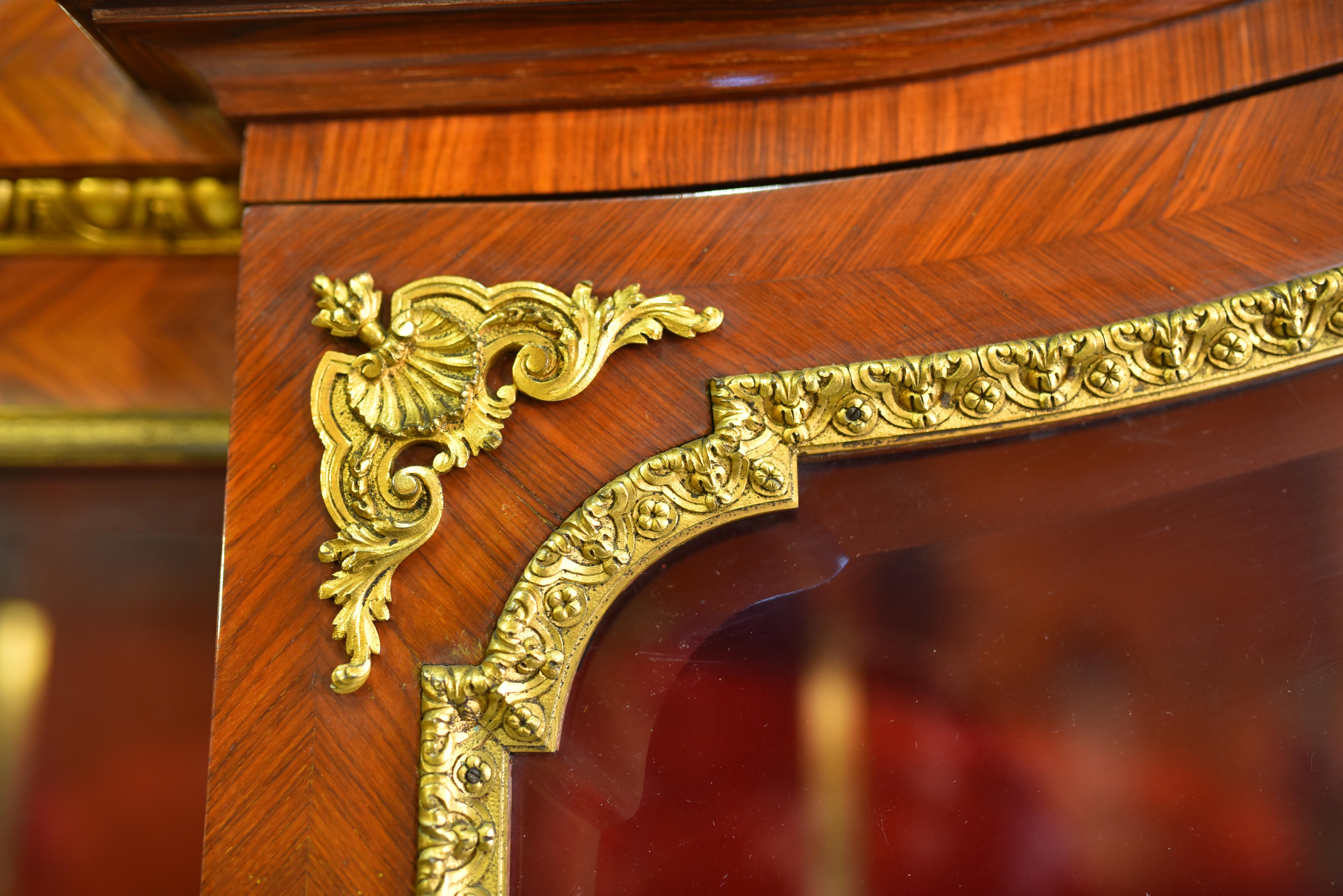 Exceptional 19th Century French Ormolu Kingwood Showcase by Maison Millet 6