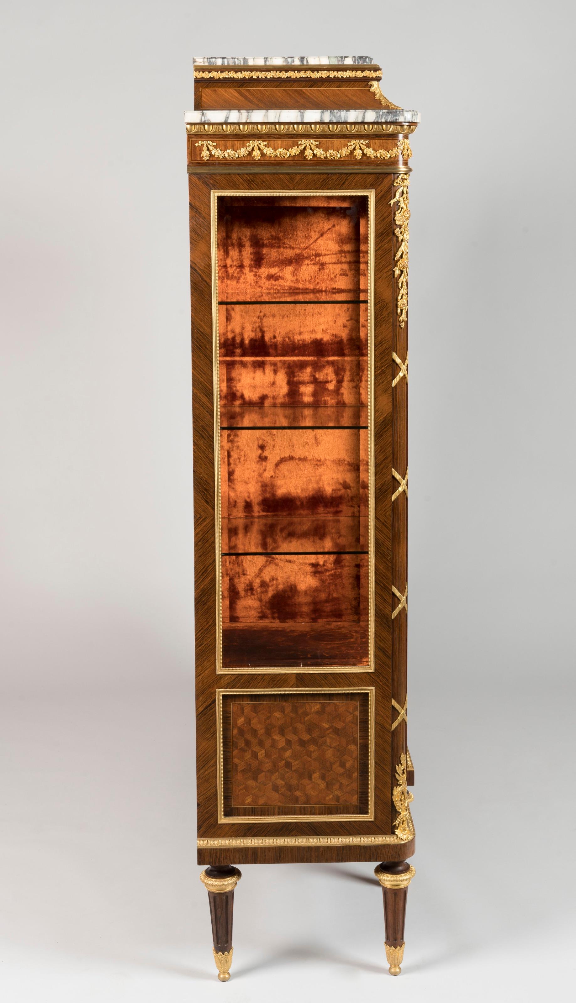 20th Century Exceptional 19th Century French Vitrine by François Linke in the Louis XVI Style For Sale