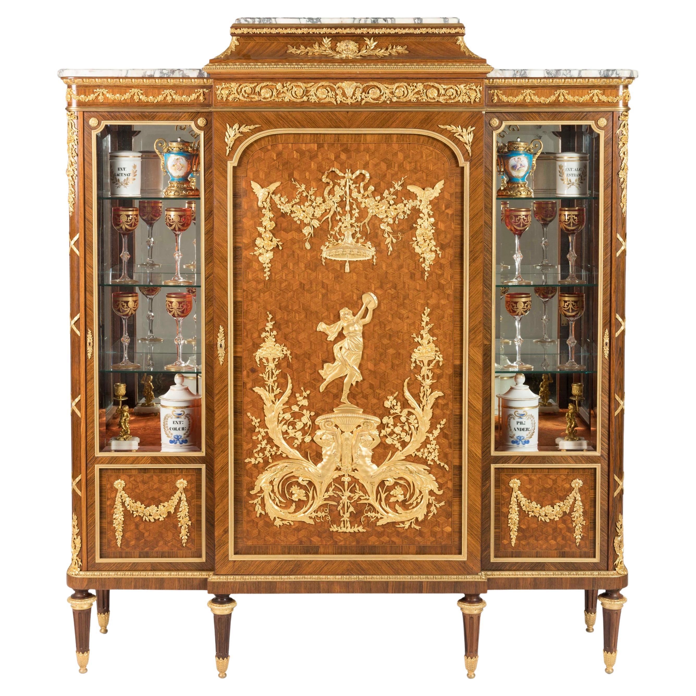 Exceptional 19th Century French Vitrine by François Linke in the Louis XVI Style For Sale