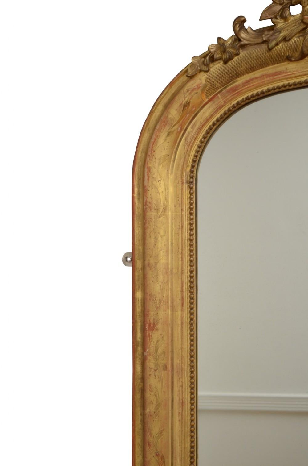 Exceptional 19th Century French Wall Mirror In Good Condition For Sale In Whaley Bridge, GB