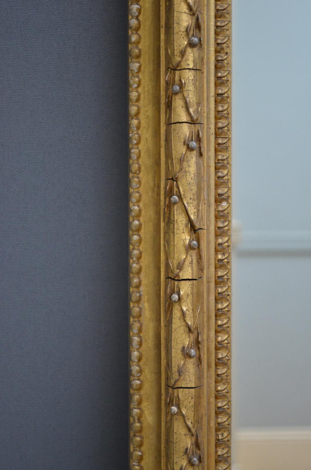 William IV Exceptional 19th Century Gilded Overmantel Mirror