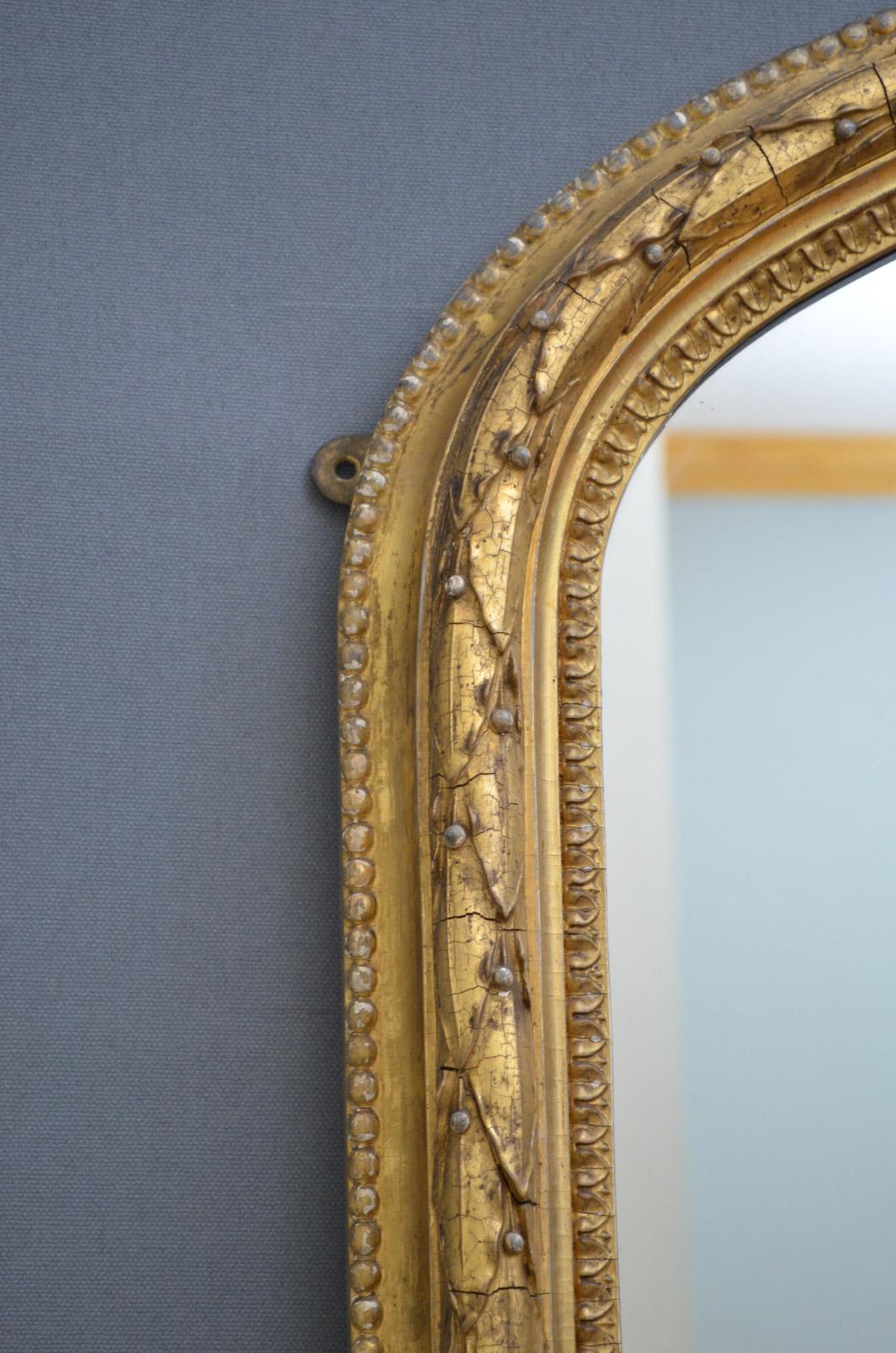 English Exceptional 19th Century Gilded Overmantel Mirror