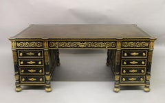 Exceptional 19th Century Gilt Bronze Mounted English Partners Desk