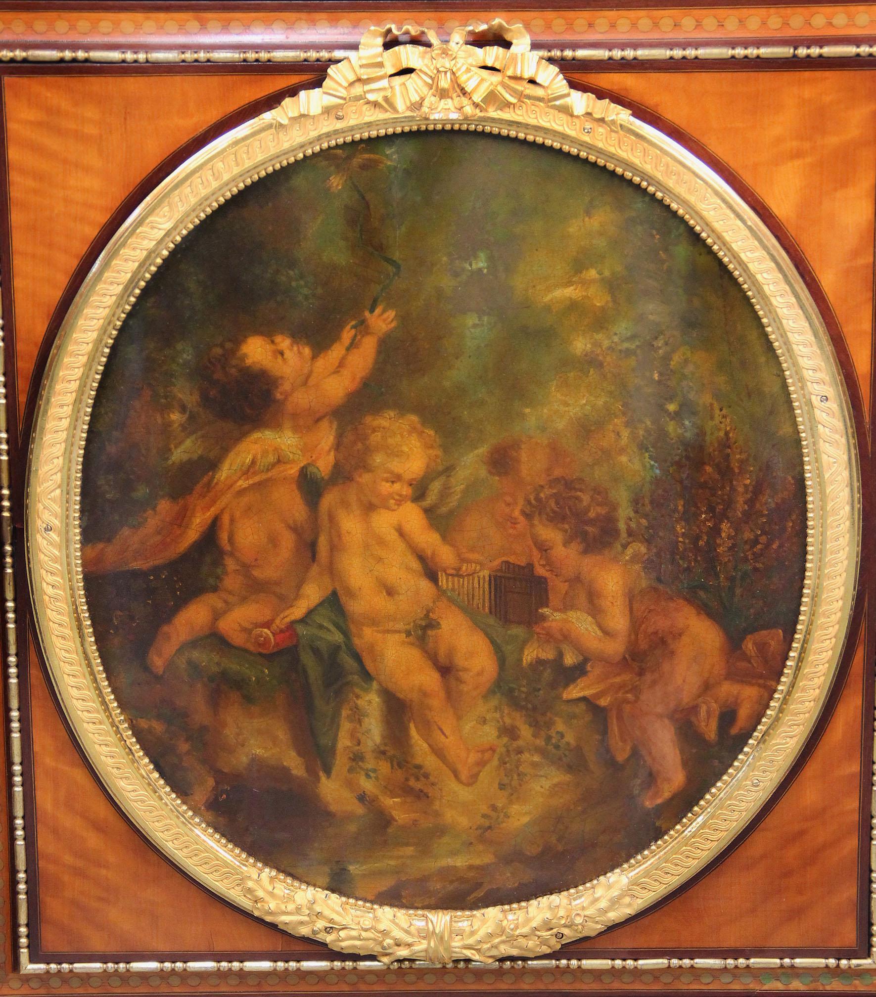 Belle Époque Eccezionale armadio Vernis Martin del XIX secolo con montatura in bronzo dorato di Beurdeley in vendita