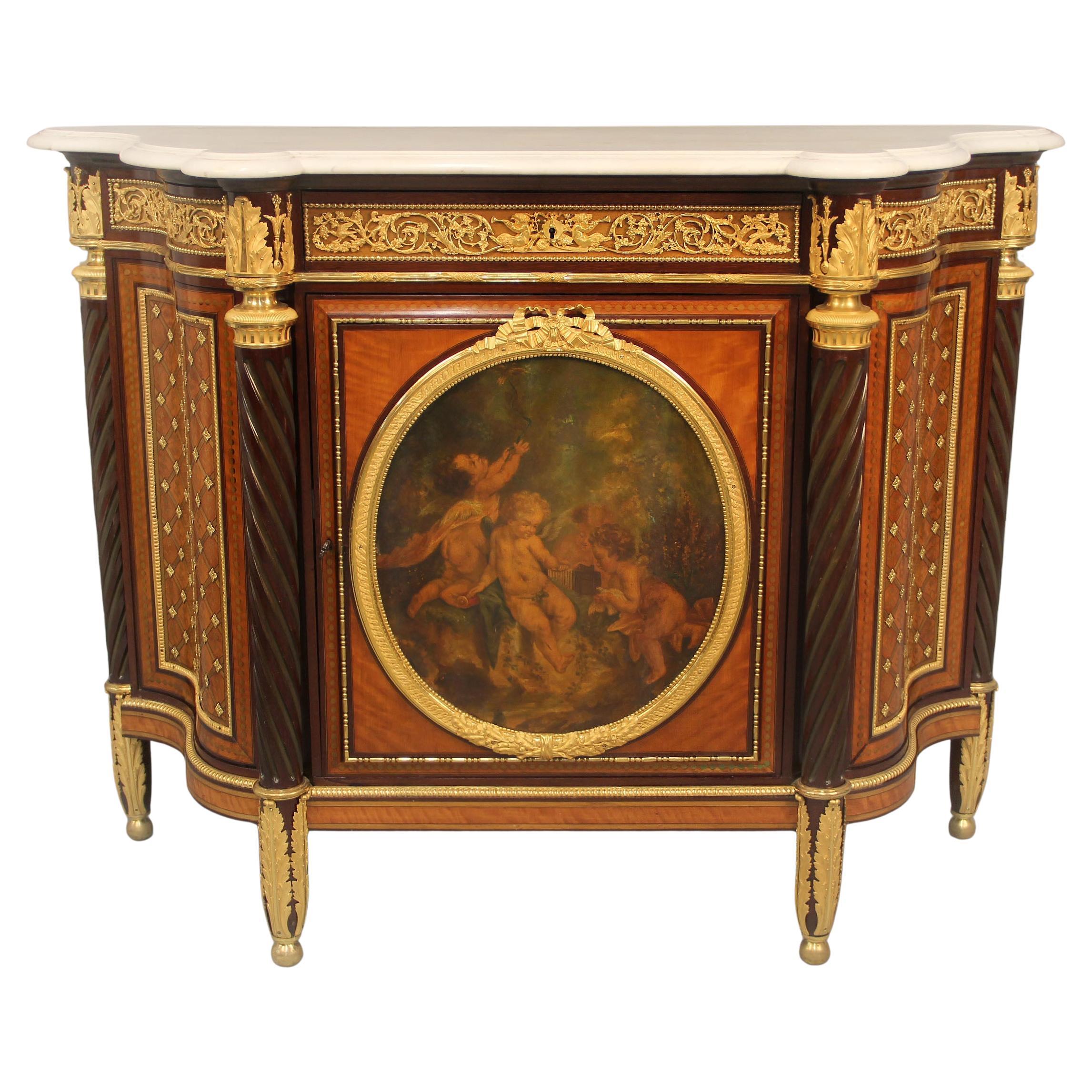 Eccezionale armadio Vernis Martin del XIX secolo con montatura in bronzo dorato di Beurdeley