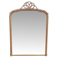 Exceptional 19th Century Giltwood Arch Top Overmantle Mirror