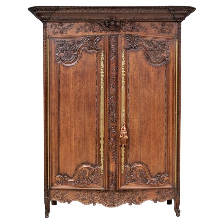 Exceptional 19th Century Heavily Carved French Bridal Armoire