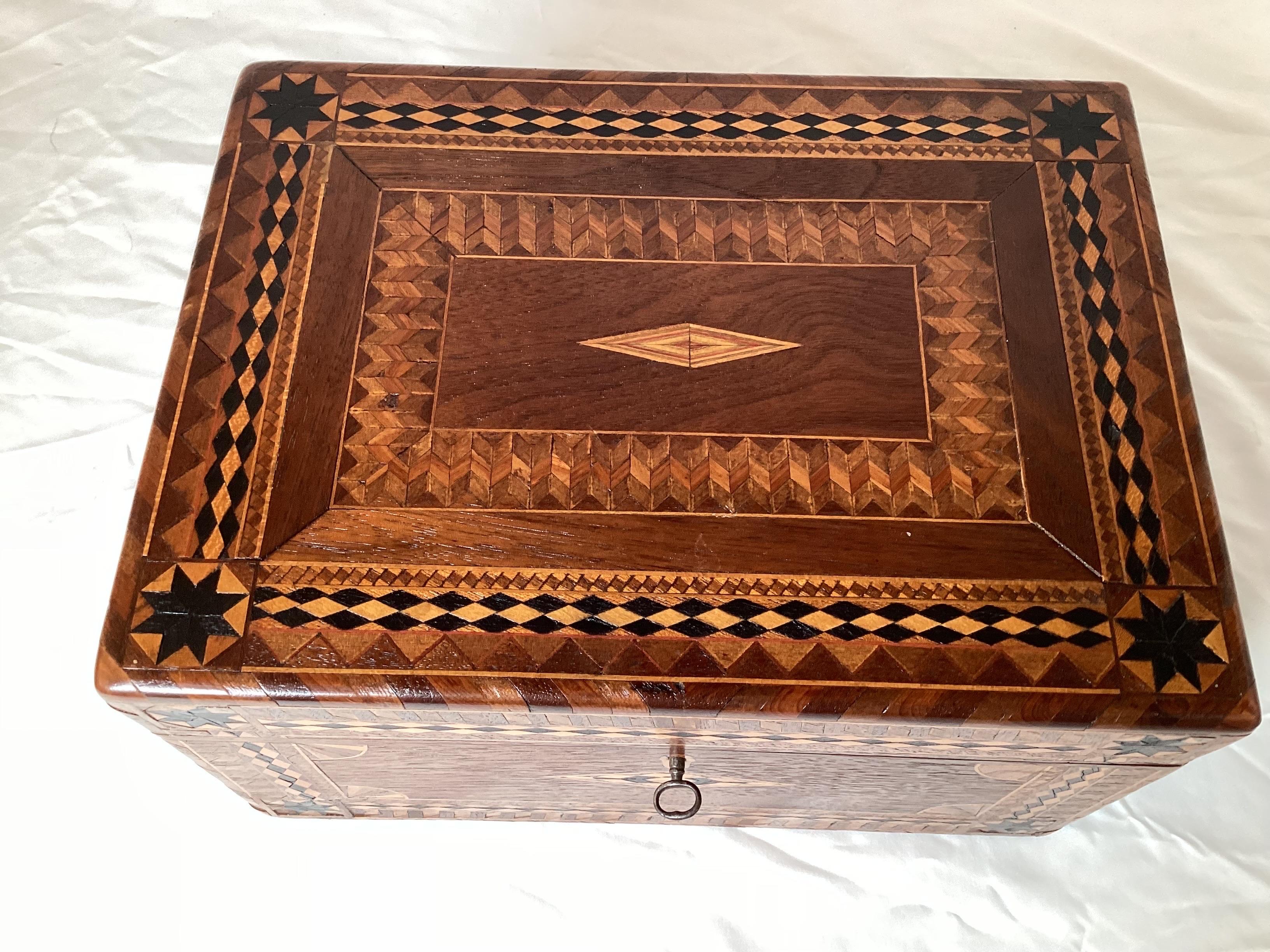 Late 19th Century Exceptional 19th Century Inlaid Jewelry Box For Sale