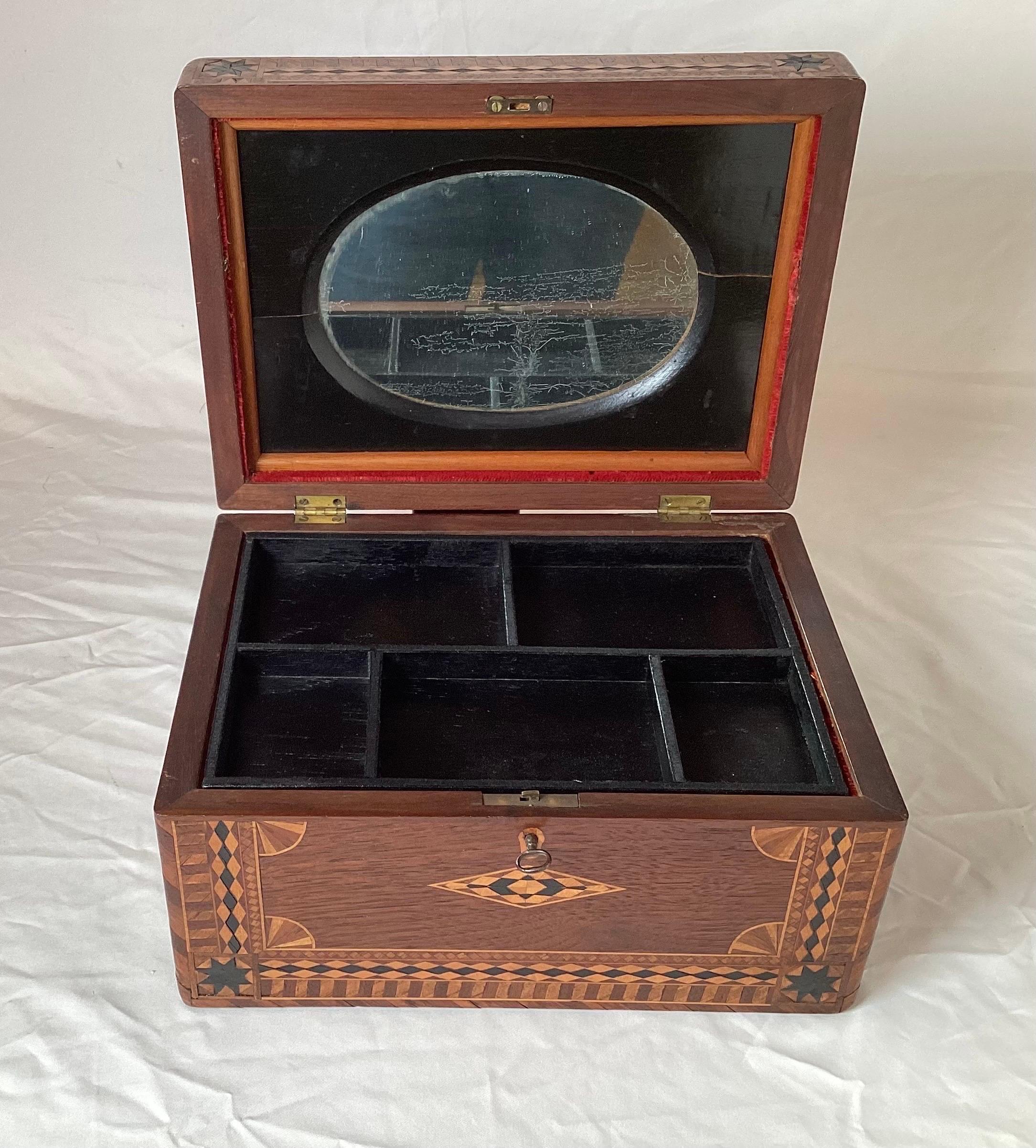 Exceptional 19th Century Inlaid Jewelry Box For Sale 1