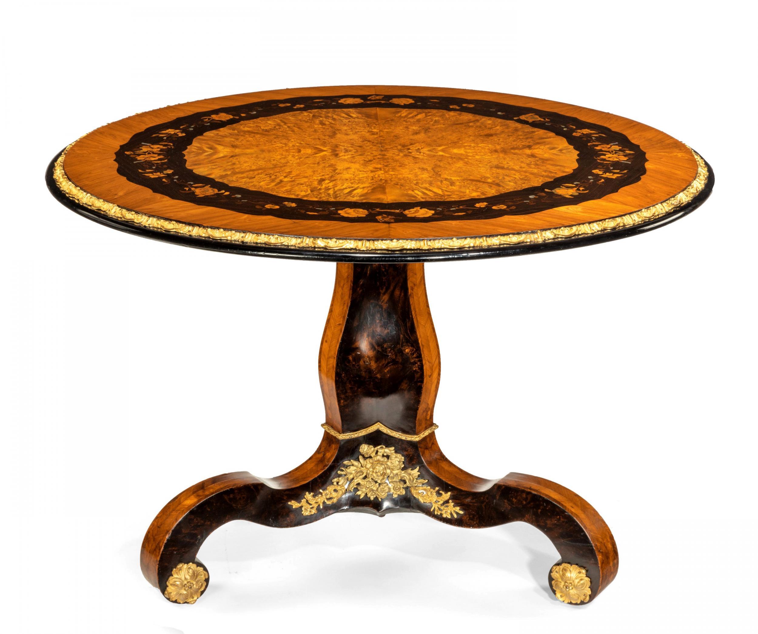 Exceptional 19th Century Marquetry Centre Table, Edward Holmes Baldock For Sale 1