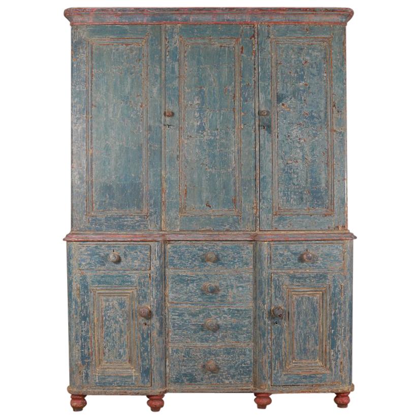 Exceptional 19th Century Original Painted Housekeepers Cupboard