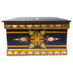 Exceptional 19th Century Painted and Inlaid American Box