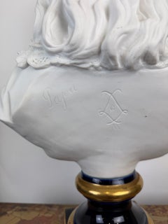 Exceptional 19th Century Sèvres Biscuit Porcelain Bust of Louis XVII, Pajou