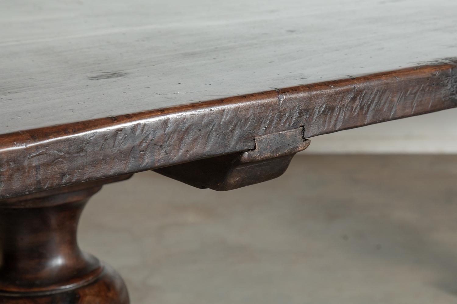 Exceptional 19th Century Long Walnut Louis XIII Style Trestle Table 3