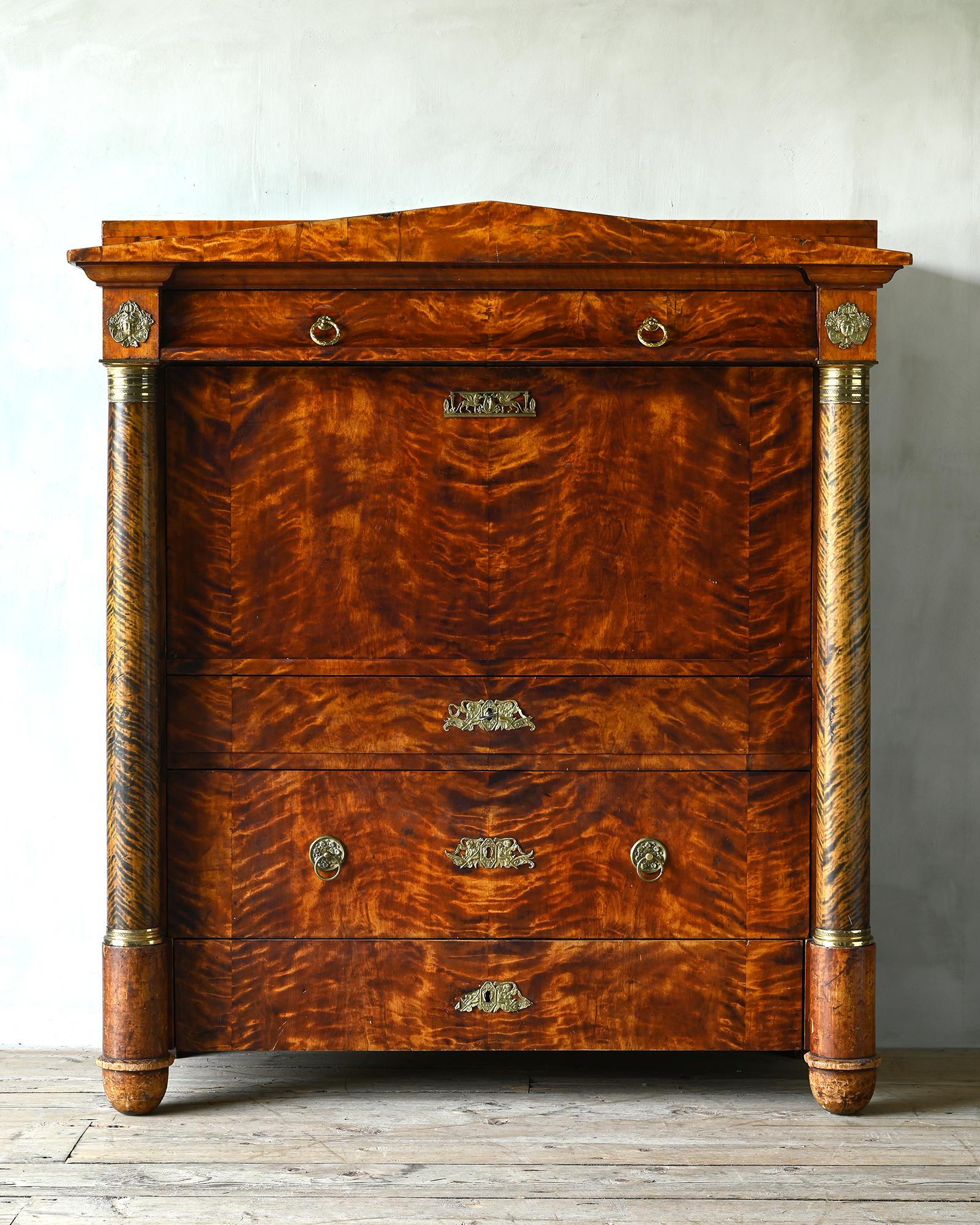 Exceptional 19th Century Swedish Empire Secretary In Good Condition In Mjöhult, SE