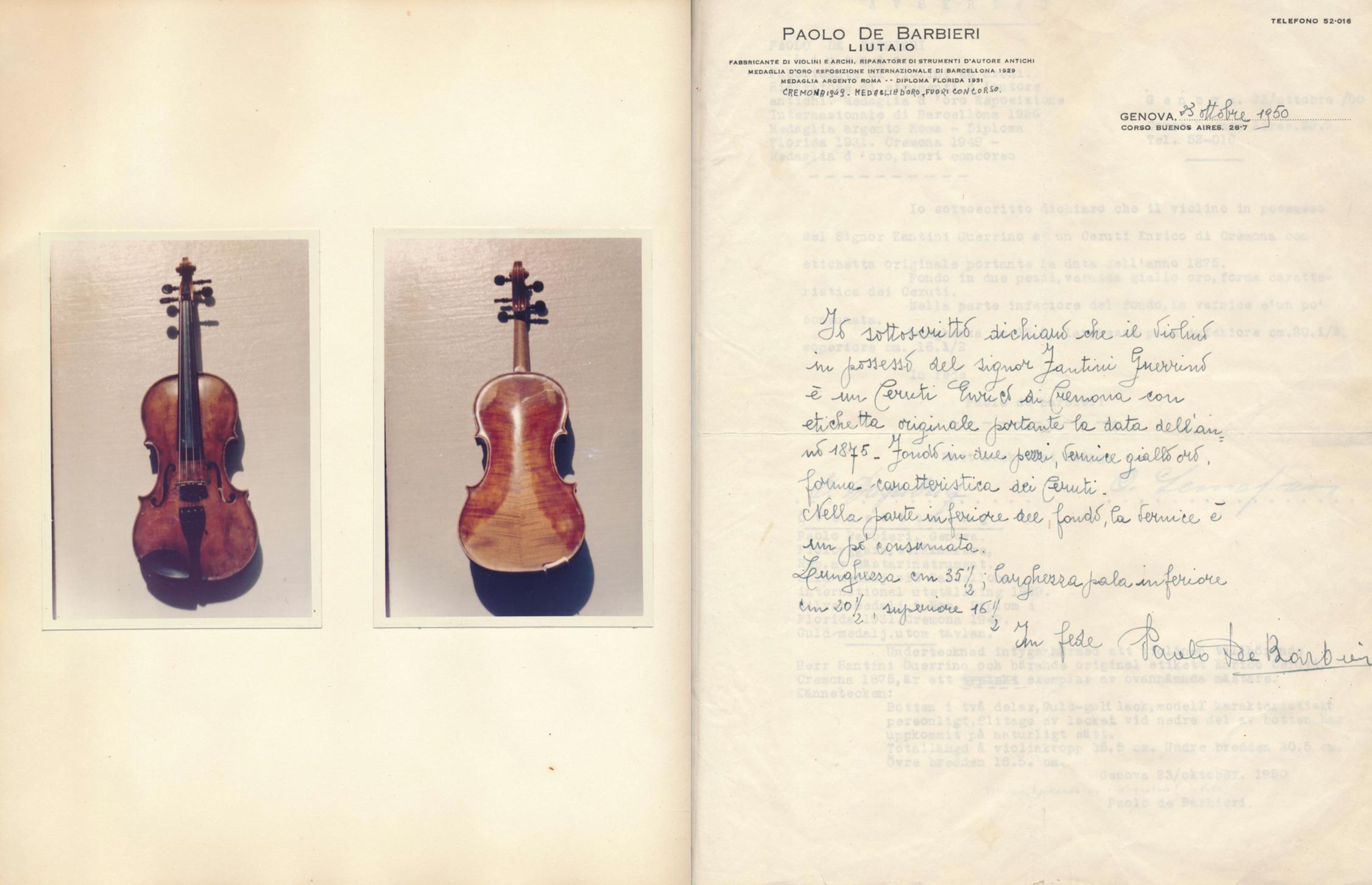 Exceptional 19th Century Violin by Enrico Ceruti, Cremona 1875 In Good Condition For Sale In Sofia, BG