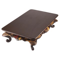 Exceptional 19th Century Wajima Lacquer Low Table with Gold Makie Decoration