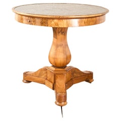 Exceptional 19th century Walnut and inset grey marble Gueridon table