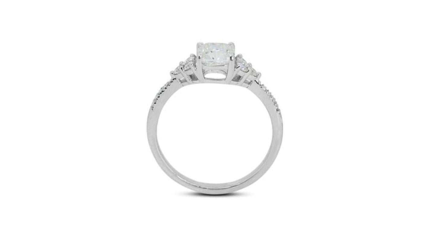 Cushion Cut Exceptional 2 Carat Cushion Diamond Ring in 18K White Gold For Sale