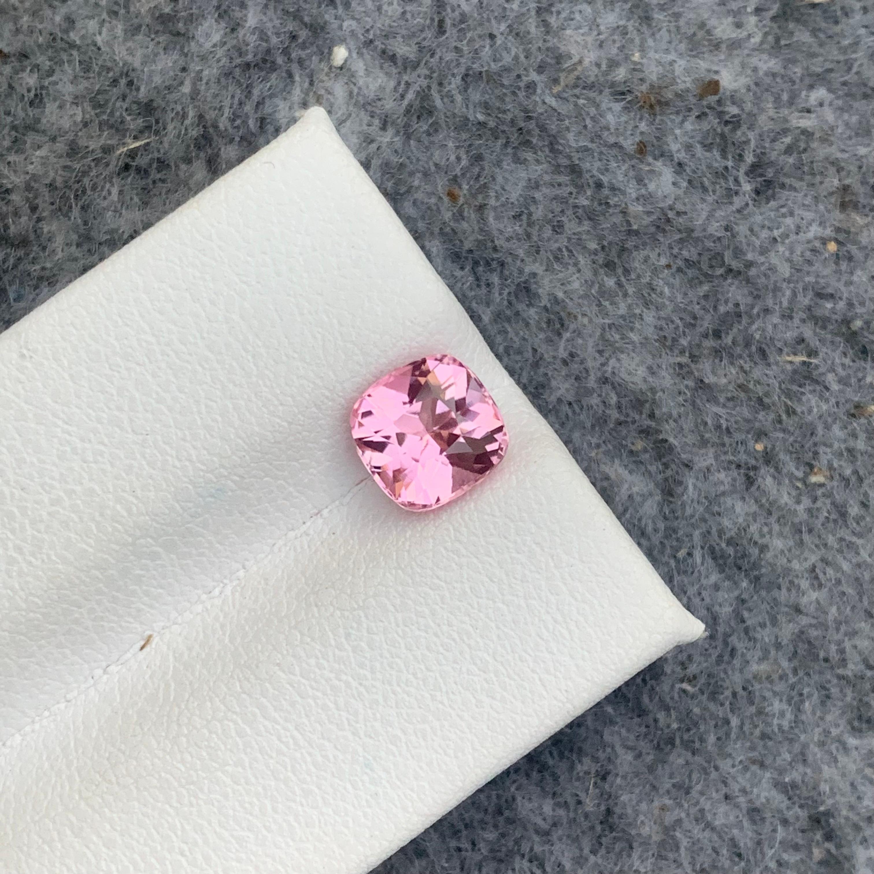 Cushion Cut Exceptional 2.0 Carat Natural Loose Baby Pink Tourmaline from Afghan Mine For Sale