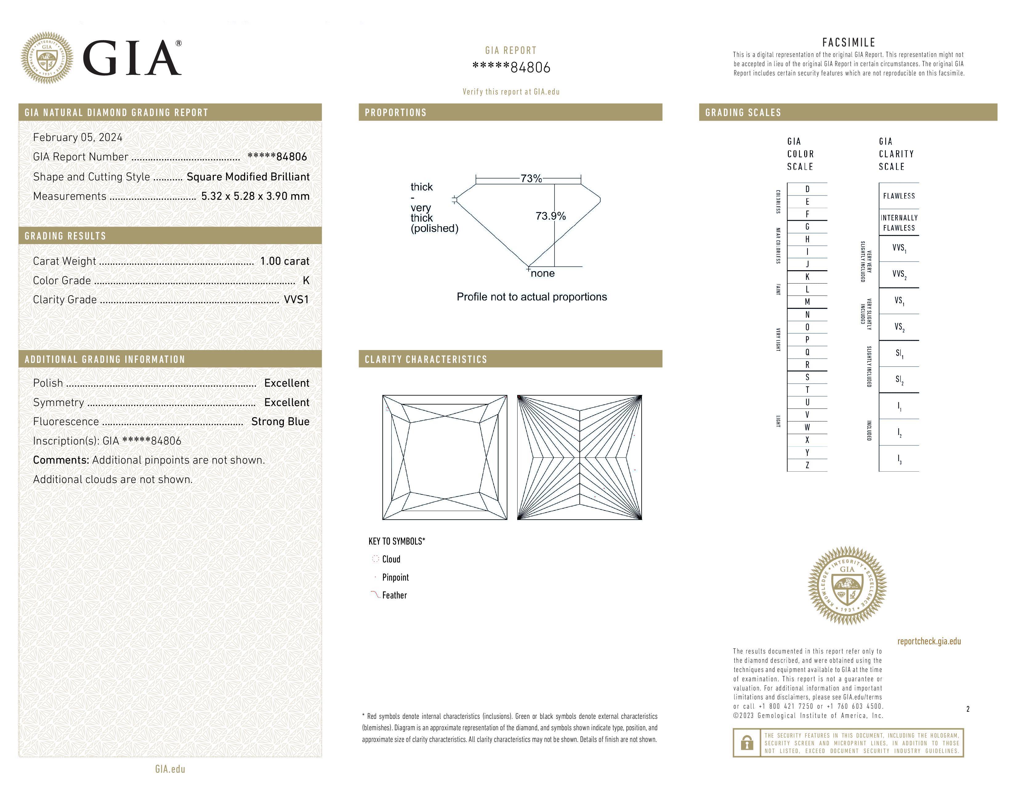 Exceptionnelle paire de diamants taille idéale de 2,00 carats, certifiés GIA

Voici une remarquable paire de diamants taillés en carré, d'une valeur totale de 2,00 carats, qui illustre l'élégance classique avec une touche de modernité. Accompagnés