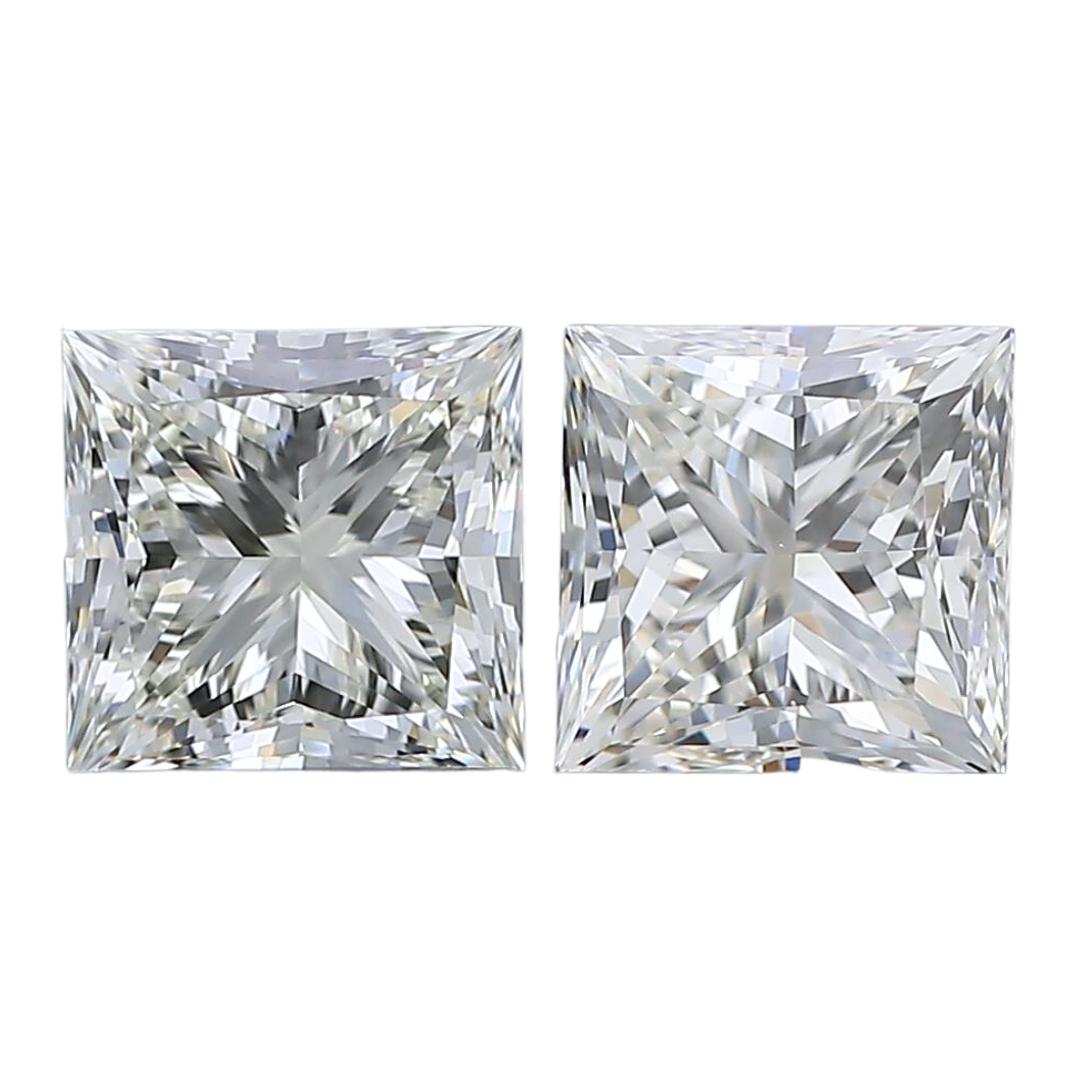Exceptionnelle paire de diamants taille idéale de 2,00 carats, certifiés GIA en vente 3