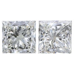 Exceptionnelle paire de diamants taille idéale de 2,00 carats, certifiés GIA