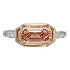 Exceptional 2.02ct Fancy Orangy Pink Diamond Emerald Cut Diamond Ultra-Rare 1.99 Exceptional 2.02ct Fancy Orangy Pink Diamond Emerald Cut Diamond Ultra-Rare 1.99