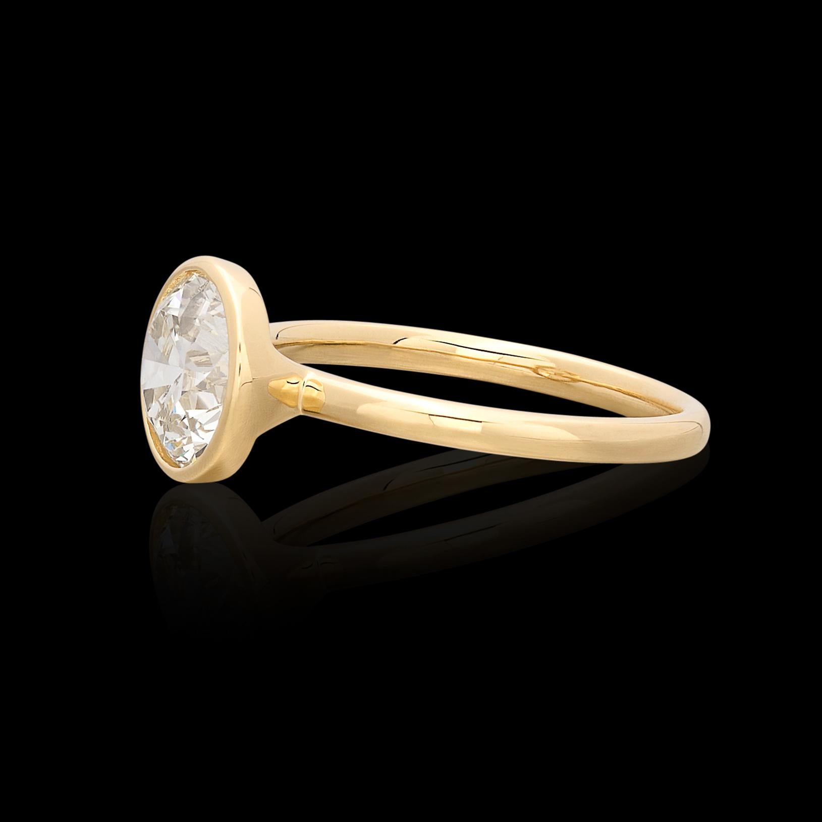 Außergewöhnlicher 2,04 Karat Diamantring aus Gelbgold mit alteuropäischem Schliff 2