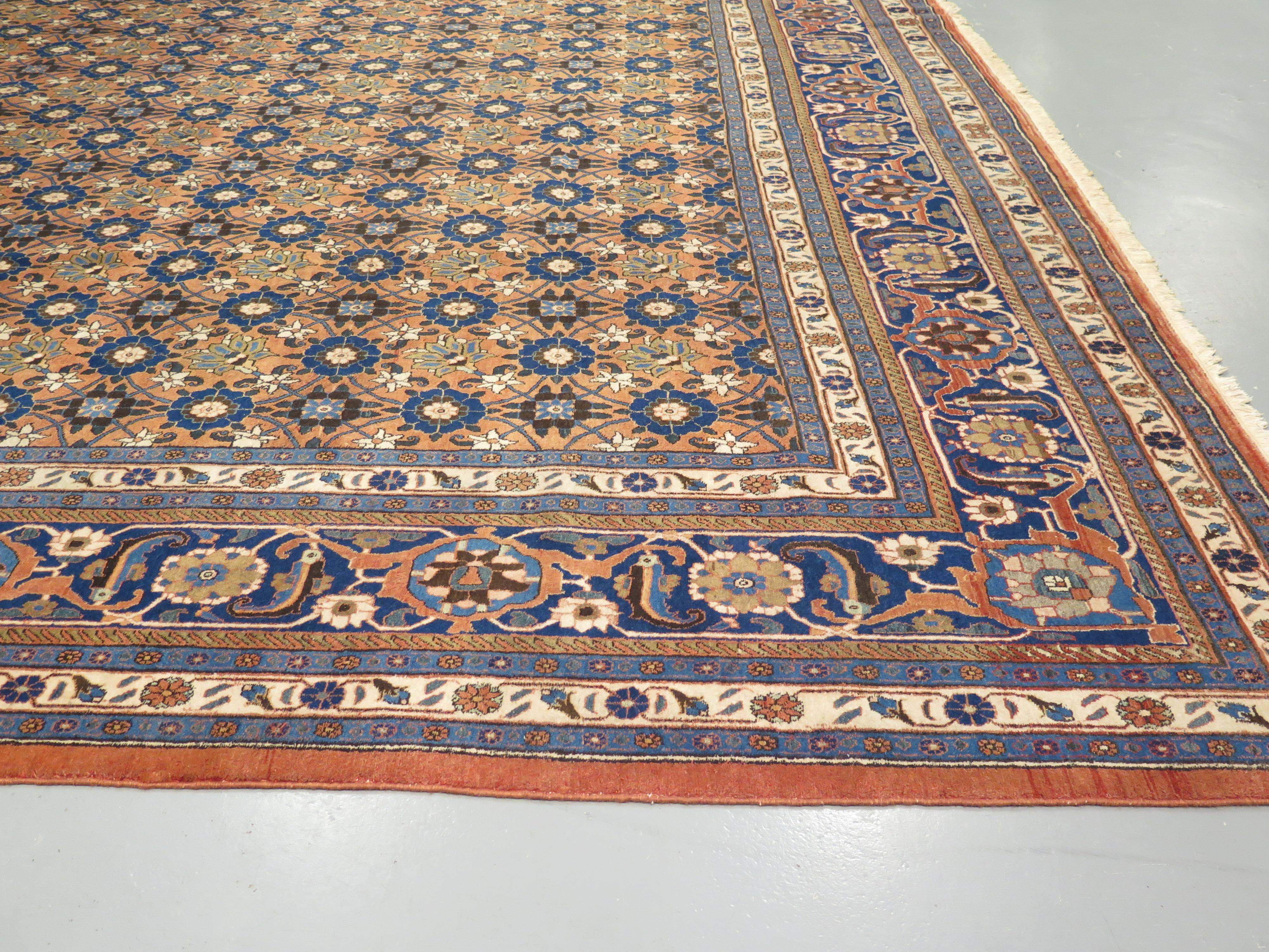 Antique Veramin carpets are widely recognized as among the most exceptional Persian workshop weavings, best known for their remarkable quality, fine crisp drawings and wide variety of rich vegetable-dyed colours. Early Veramin pieces would have been