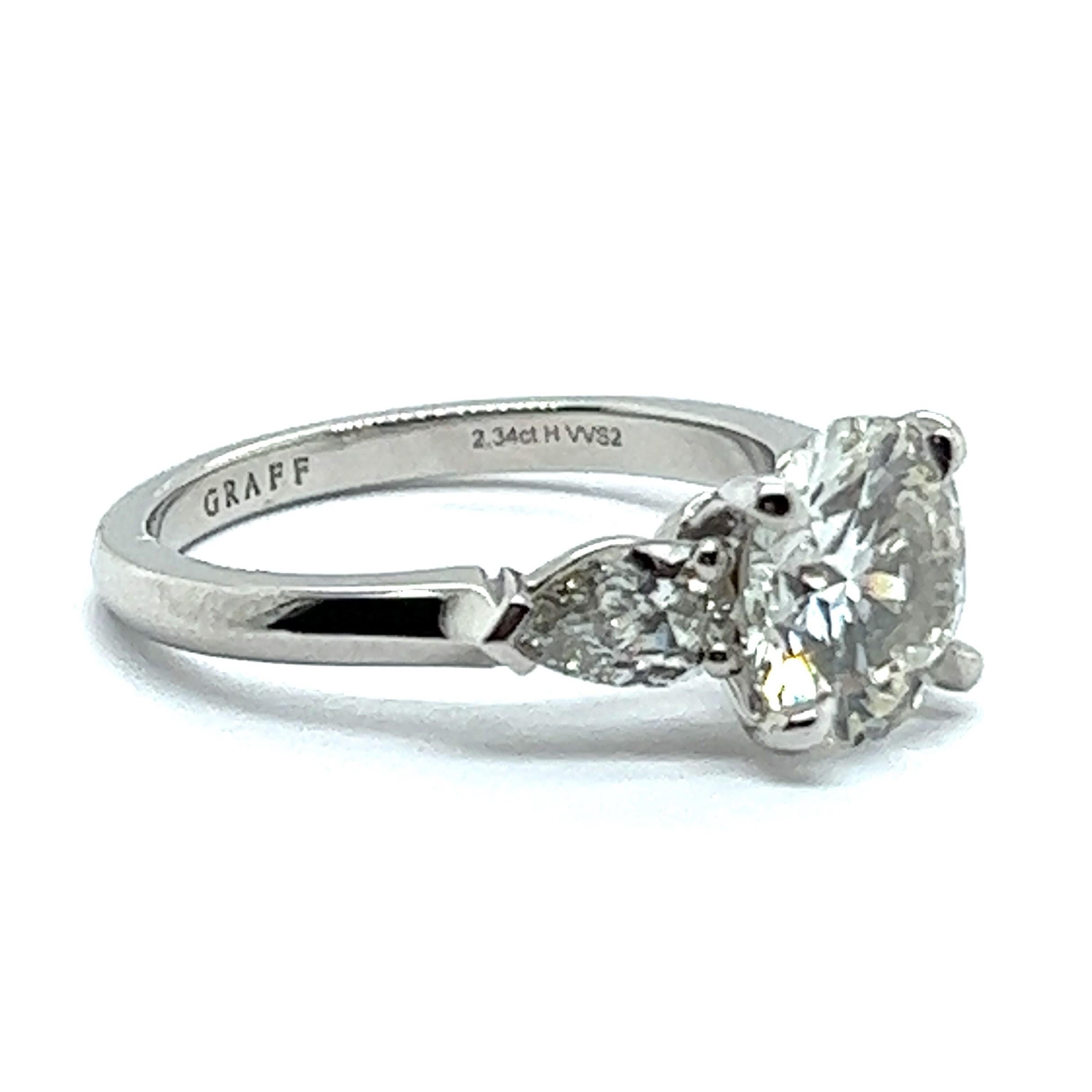Brilliant Cut Exceptional 2.34 Carat GIA Certified Diamond Ring in Platinum by Graff For Sale