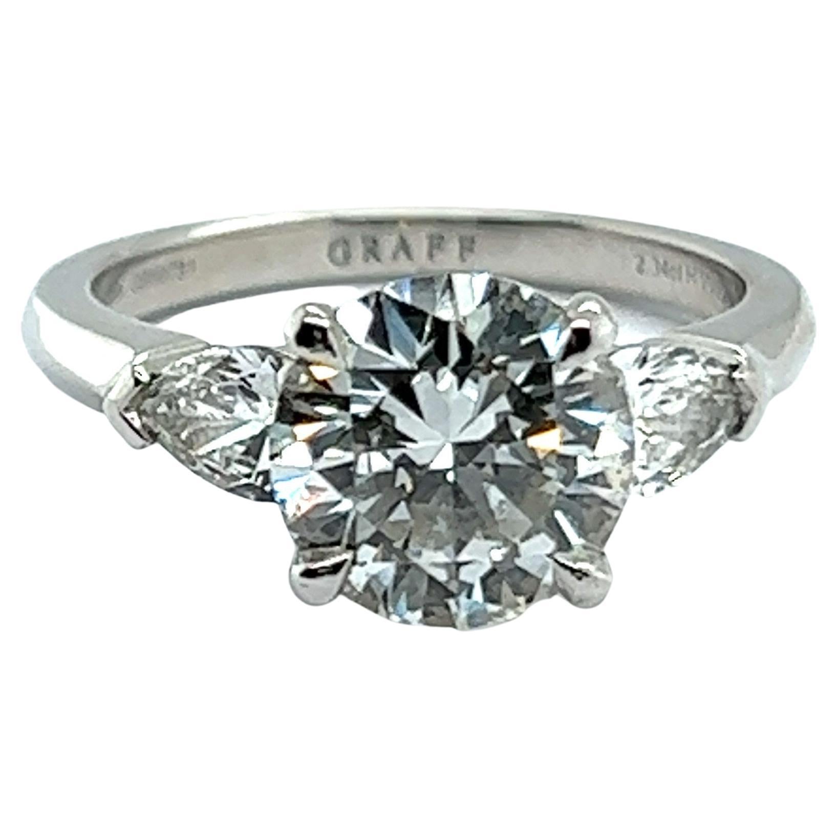 Exceptional 2.34 Carat GIA Certified Diamond Ring in Platinum by Graff For Sale