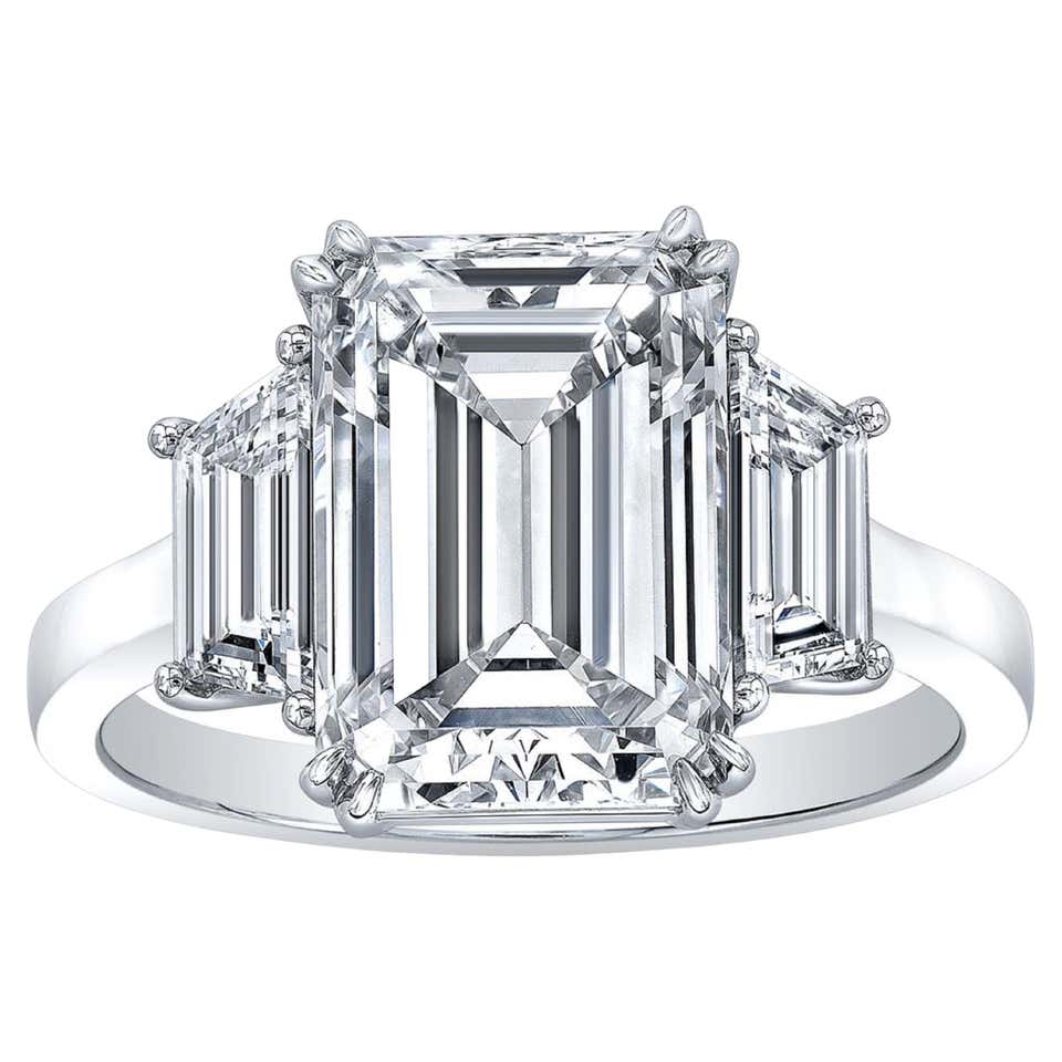 Exceptional GIA 14.38 Carat Emerald Cut Diamond Ring For Sale at ...