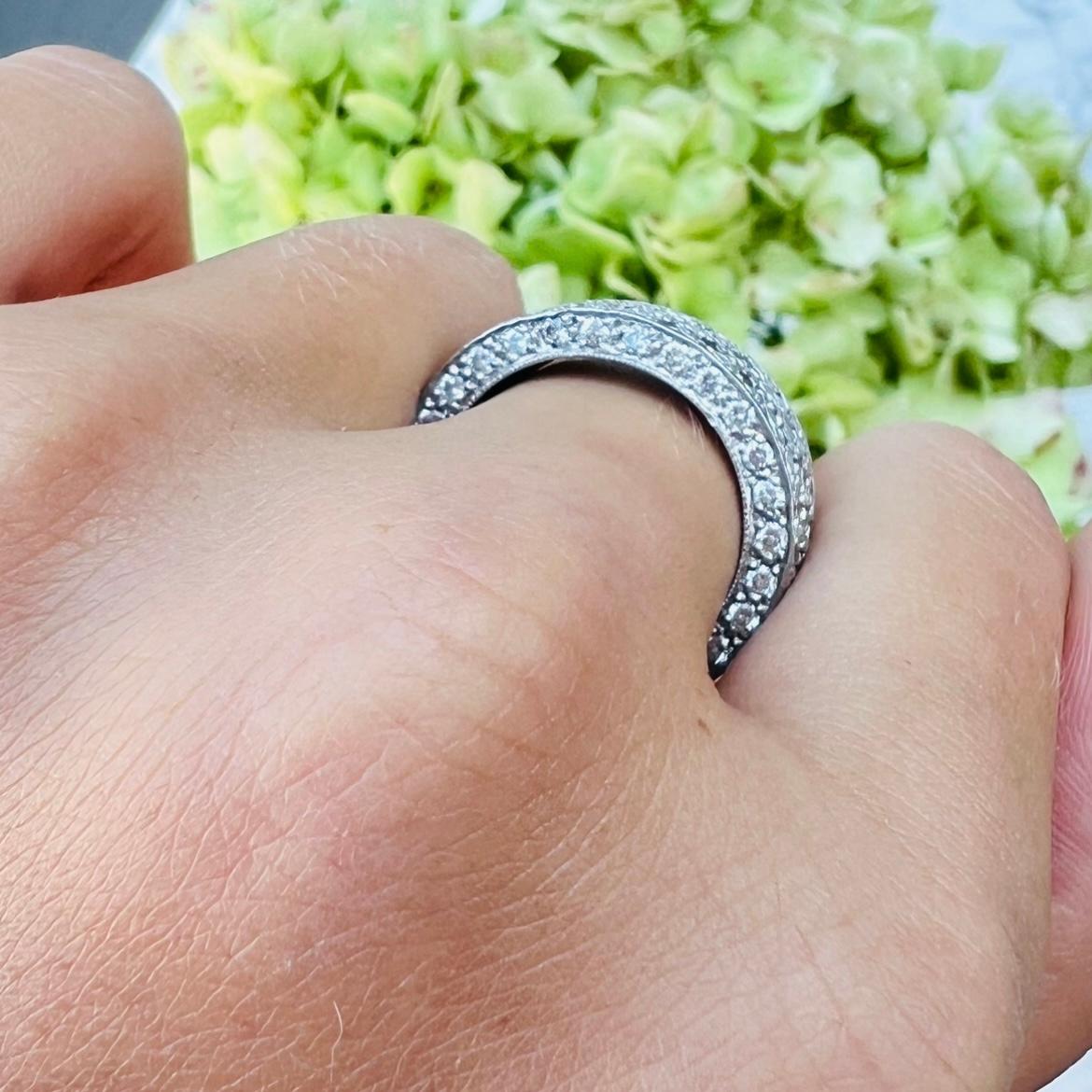 Women's Exceptional 3-row Platinum Diamond Eternity Band For Sale