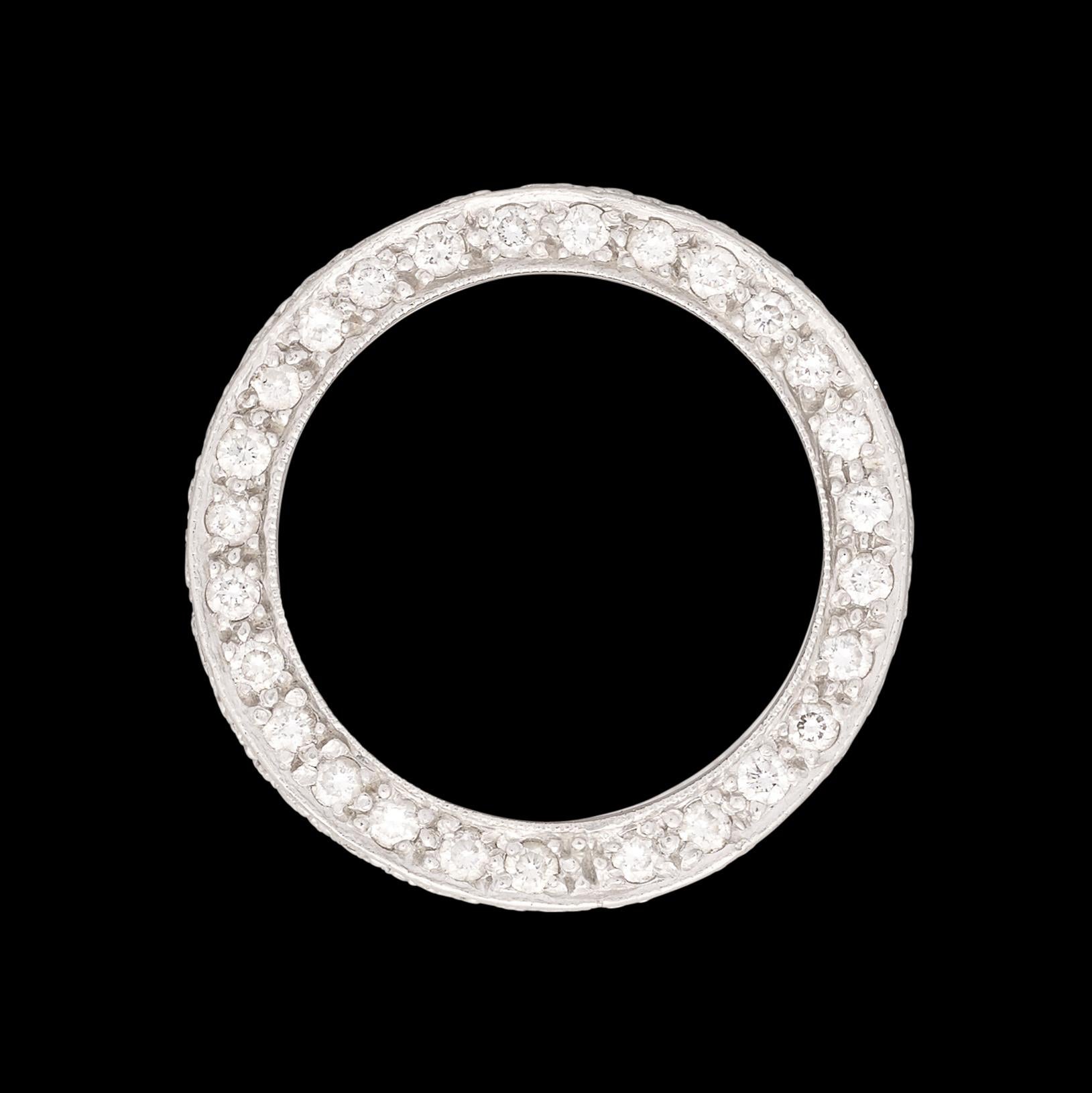 Exceptional 3-row Platinum Diamond Eternity Band For Sale 2