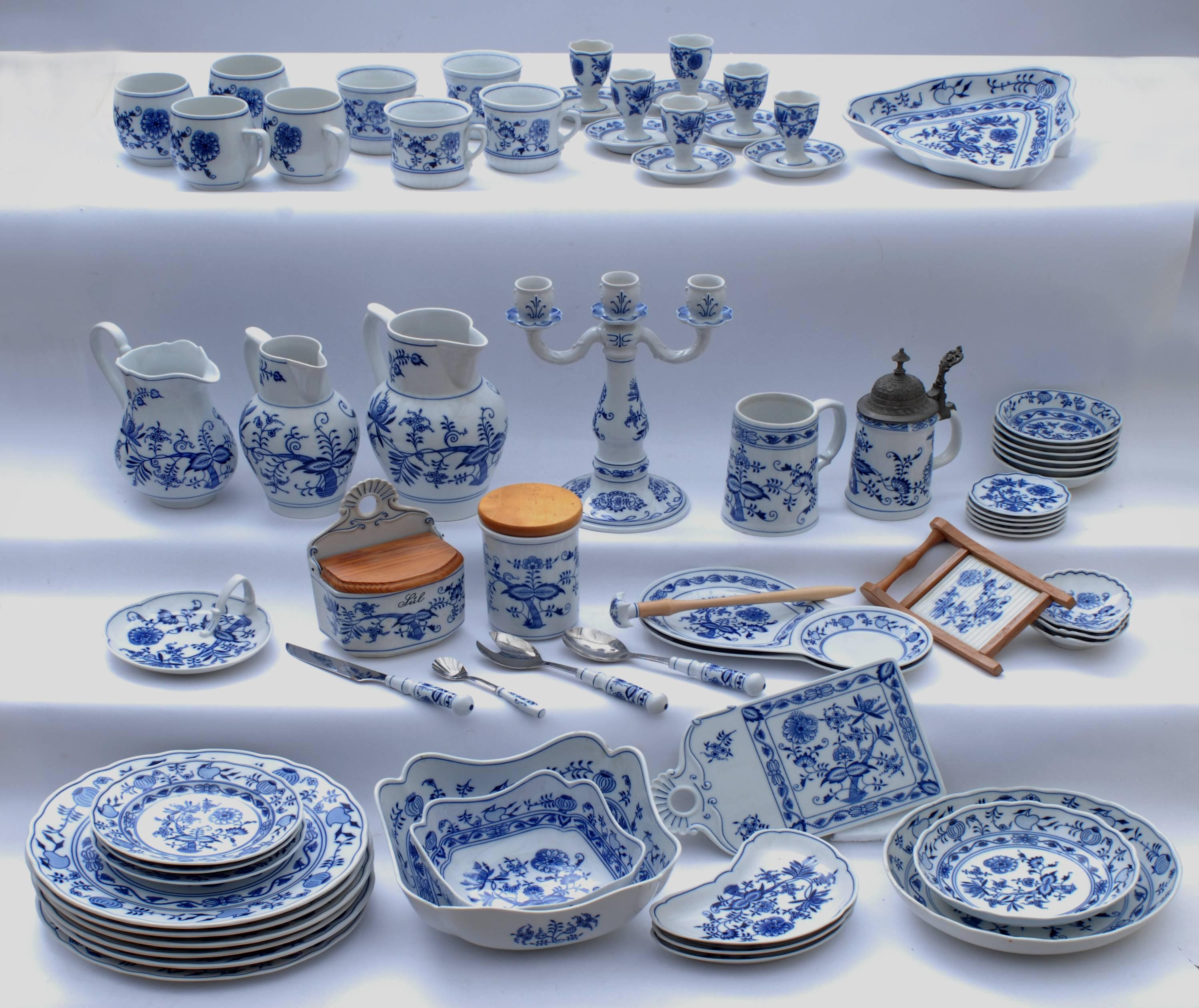 An incredible set of 305(!) pieces of Zwiebelmuster porcelain tableware, manufactured by Meissen in Germany and Original Bohemia in the Czech Republic between 1885 and 1992.

This incredibly large set was the personal collection of a Lady in Czech