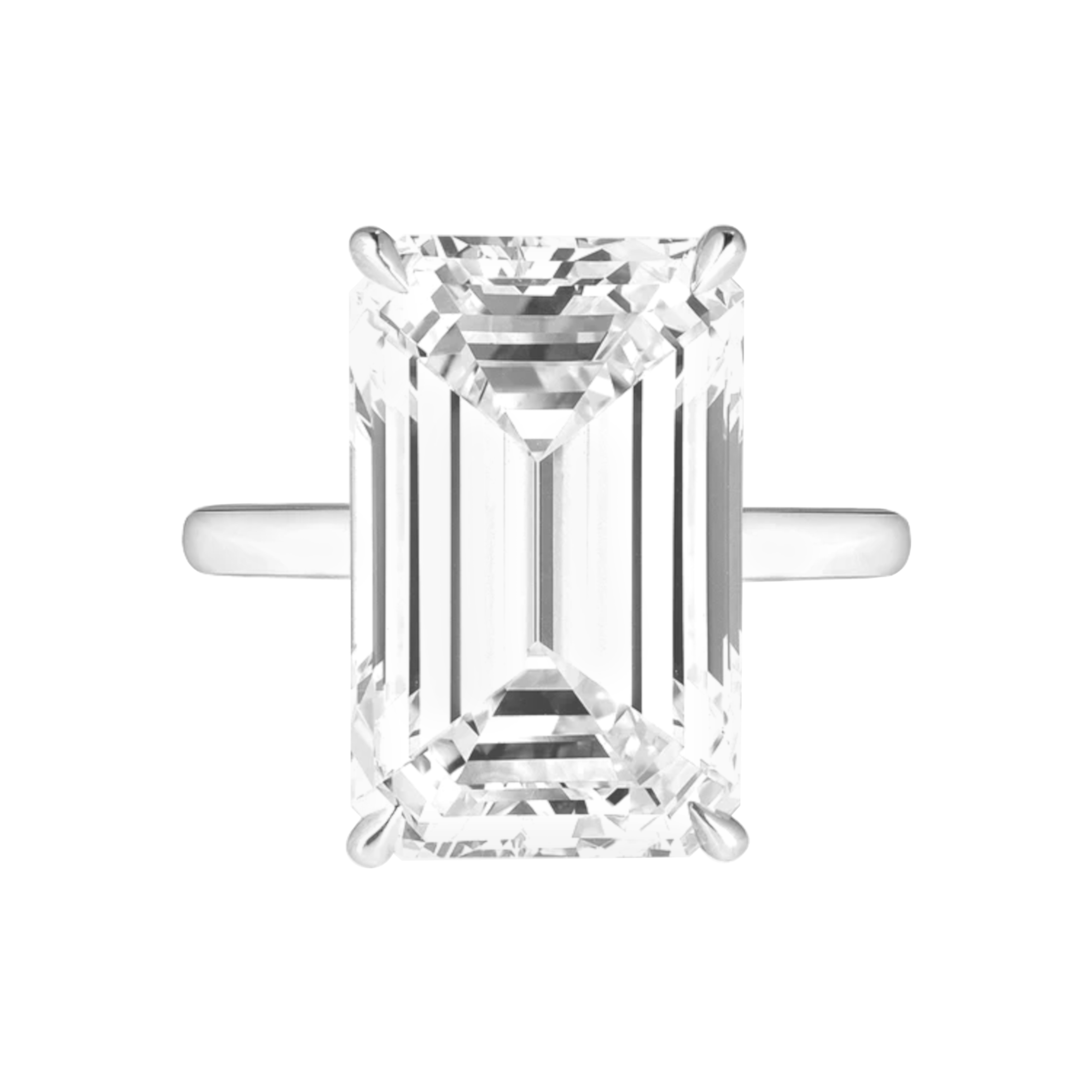 Exceptional 3.25 Carat Emerald Cut Diamond Ring – Platinum For Sale
