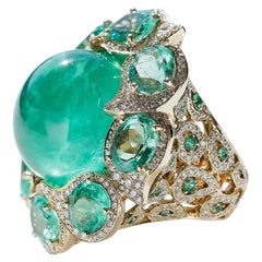 Exceptional 45 CARAT Emerald Brilliant Ring AAA+ Value estimated 120.000.-Euro