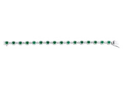 Majestic 5ct Natural Oval-Cut Emerald & Diamond Halo Bracelet in 18K White Gold