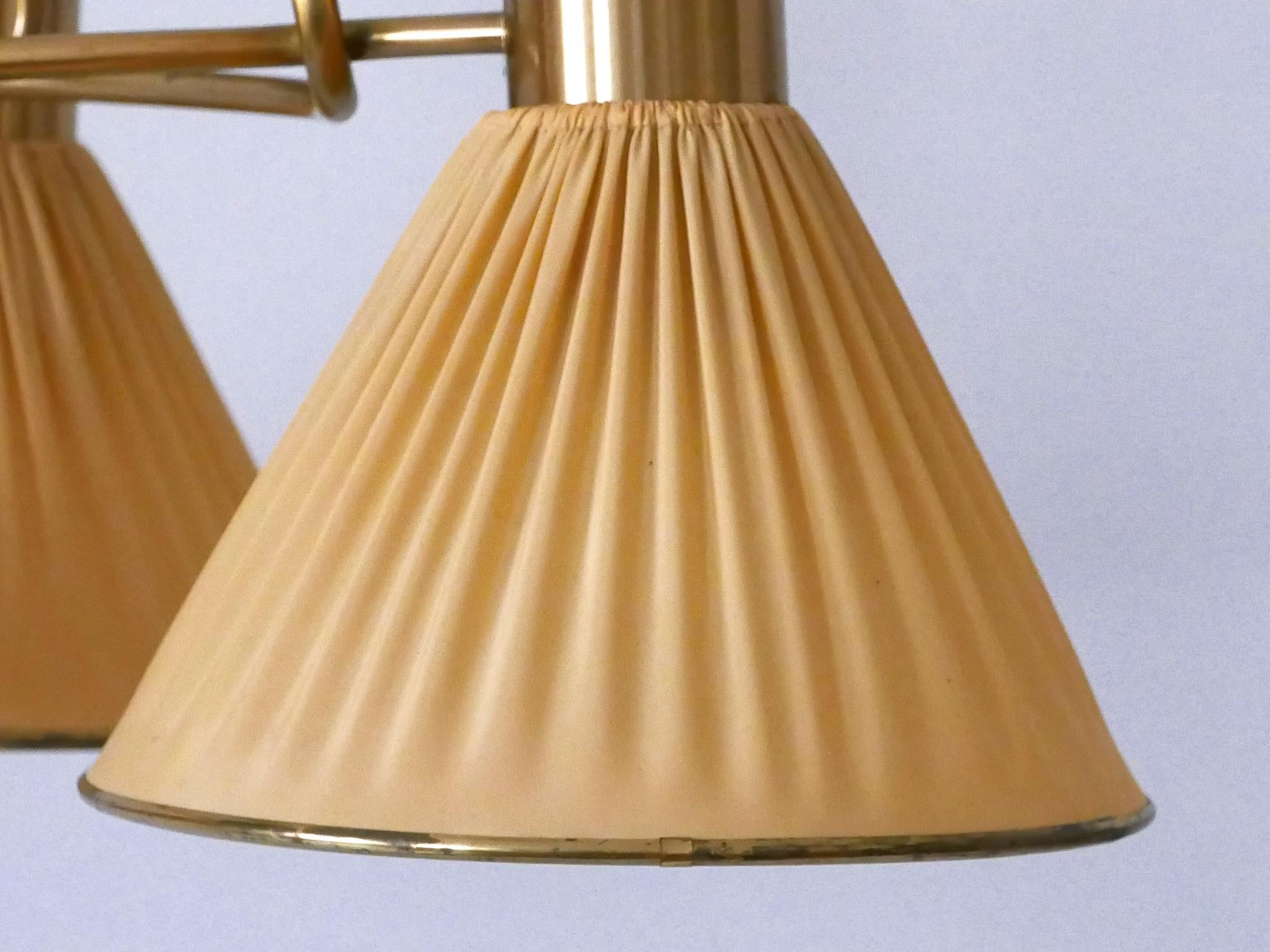 Exceptionnelle lampe à suspension ou lustre à 6 branches The Modernity Suède 1950s en vente 12