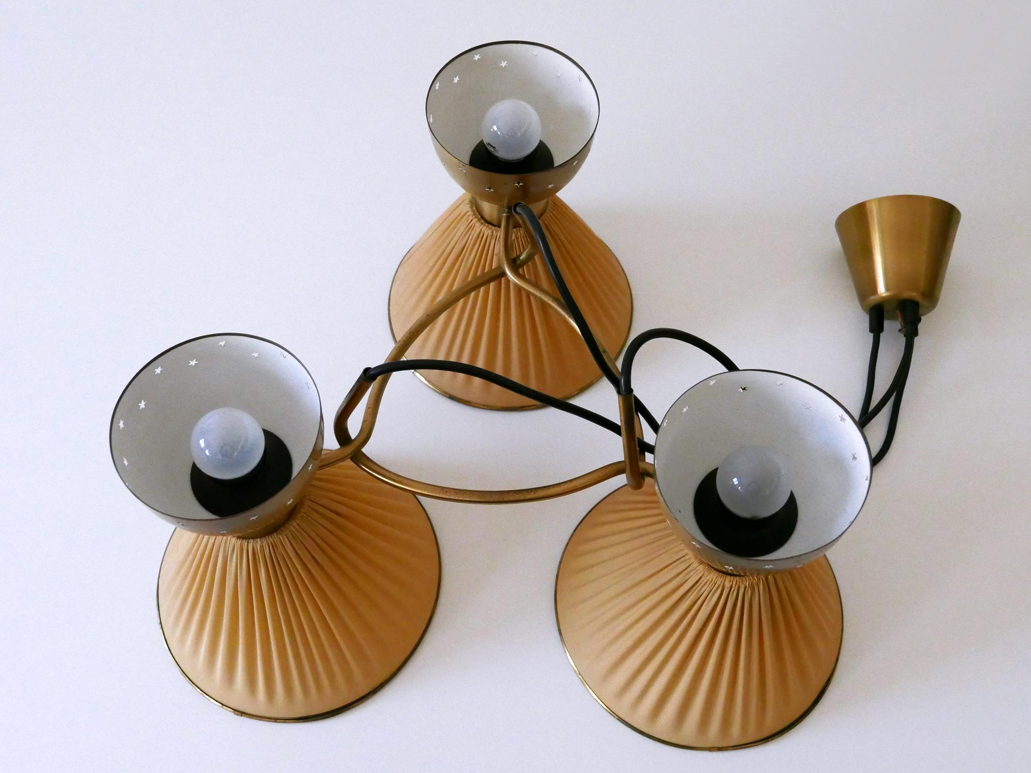 Exceptionnelle lampe à suspension ou lustre à 6 branches The Modernity Suède 1950s en vente 13