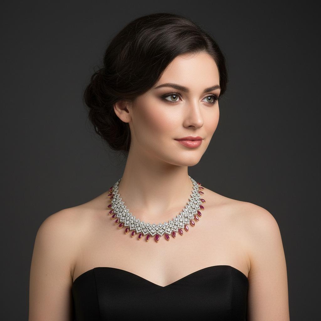 Exceptional 68 Carat Ruby and Diamond High Jewelry Necklace In condizioni ottime in vendita a Chicago, IL