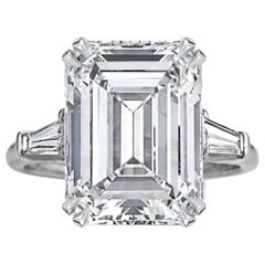 IMPORTANT 5 Carat GIA Certified Emerald Cut Diamond Ring 