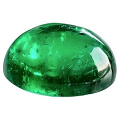 Exceptional 8.45 Carat Zambian Emerald Cabochon