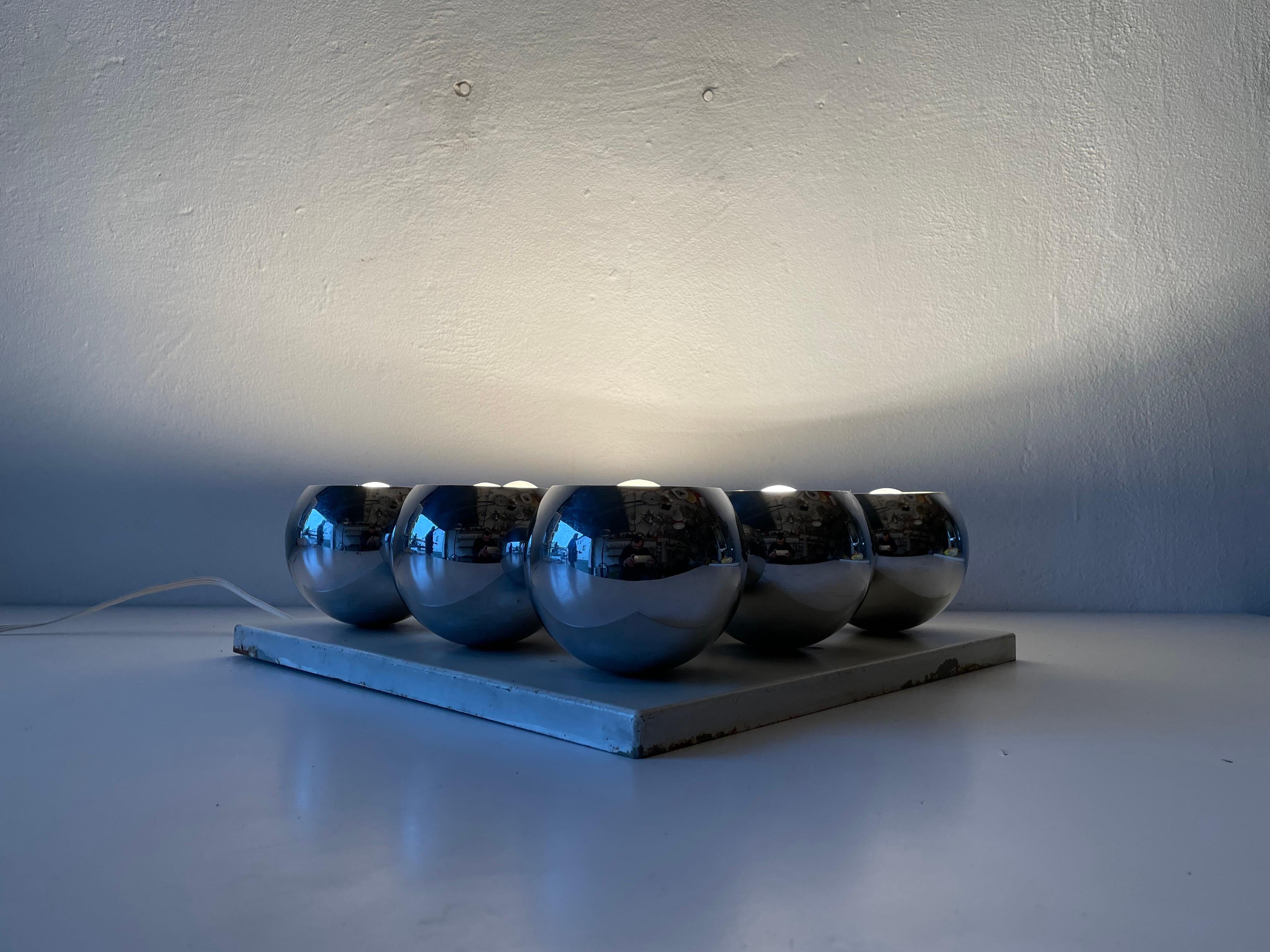 Exceptional 9 Head Space Age Flush Mount Ceiling Light by Reggiani, 1970s Italy 9