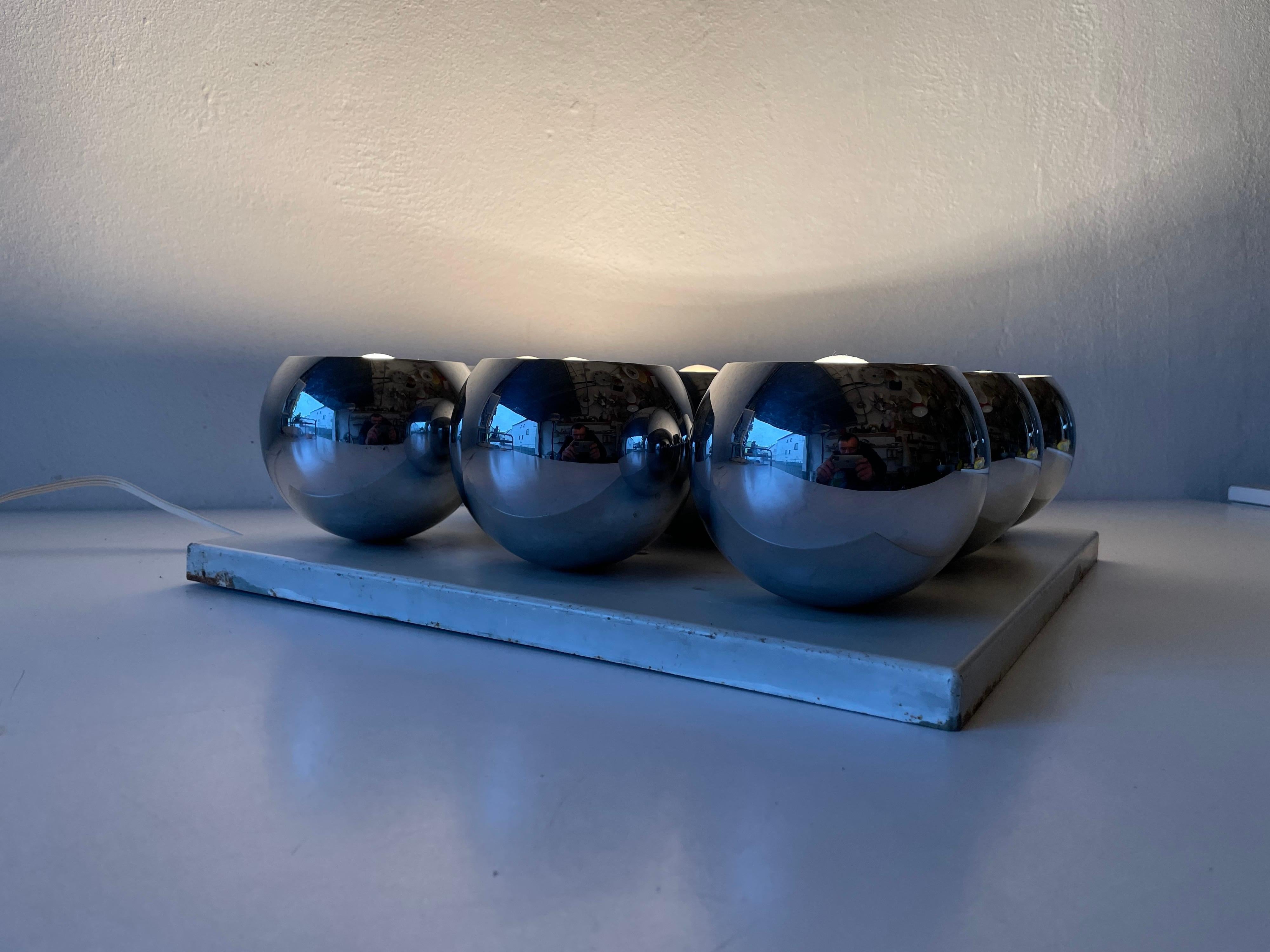 Exceptional 9 Head Space Age Flush Mount Ceiling Light by Reggiani, 1970s Italy 12