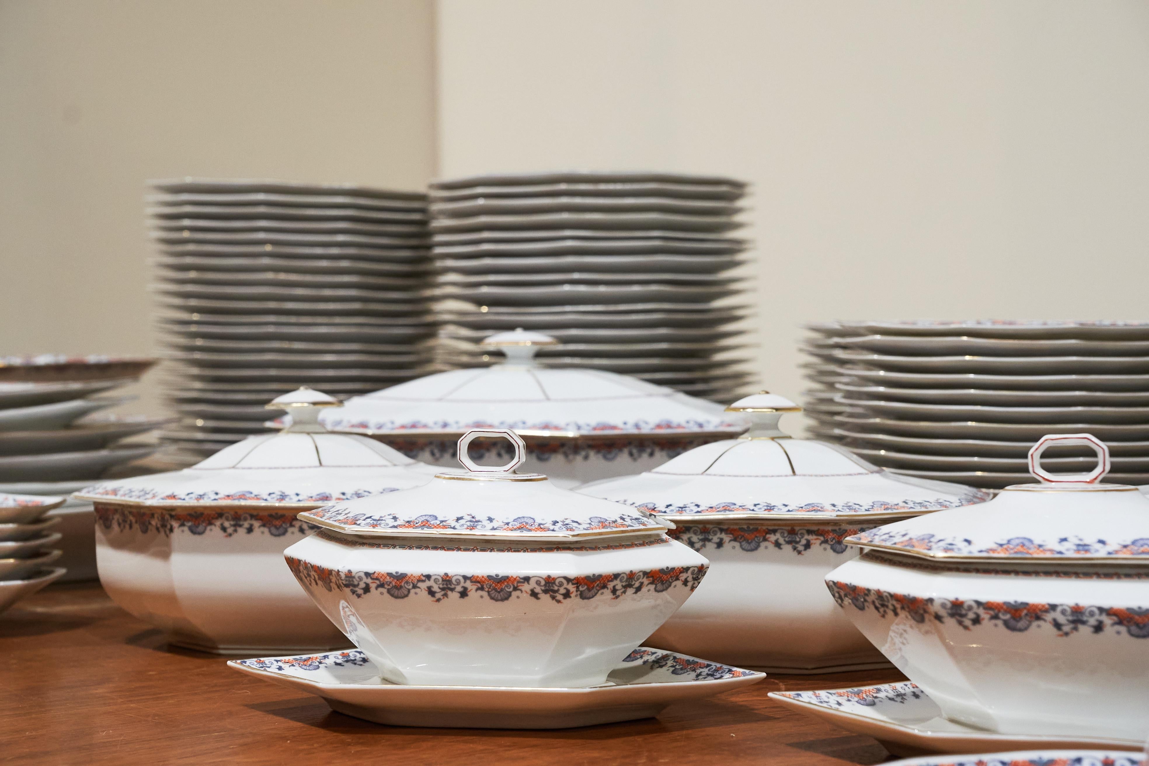Exceptionnel ensemble de 135 pièces en porcelaine Art Déco de Limoges de A. Lanternier, années 1930 en vente 9